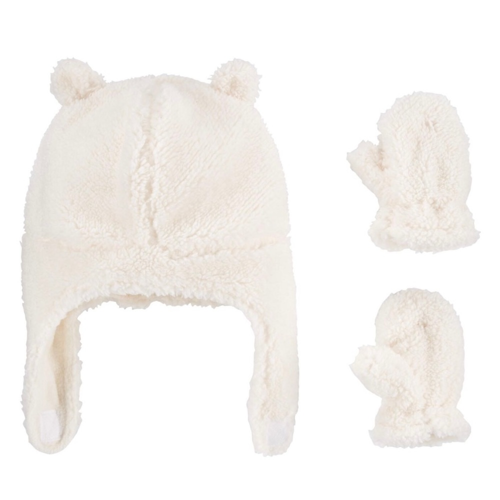 Carters Sherpa Hat & Mittens Set
